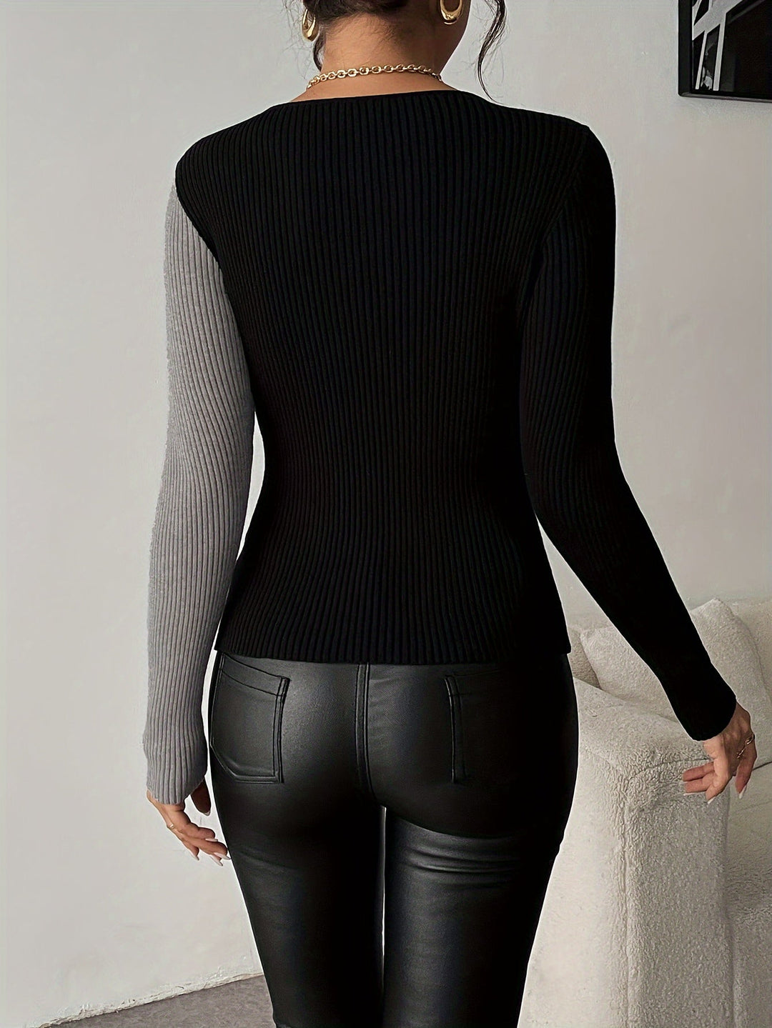 Rachel - V-Hals Strikket Bluse Med Topp