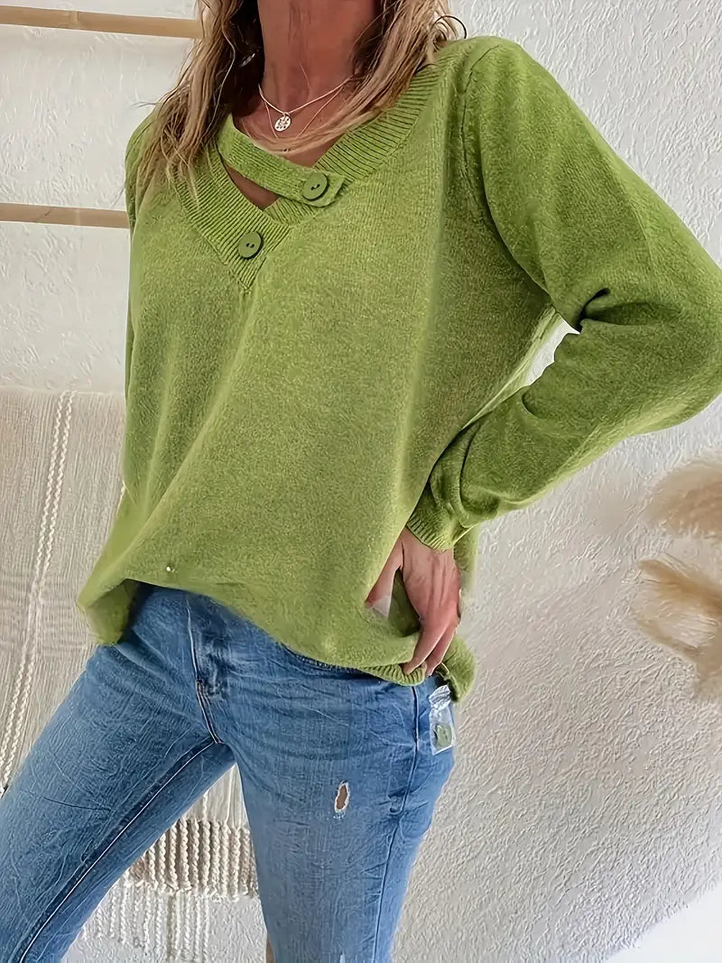 Shareena - V-Hals Strikket Sweater