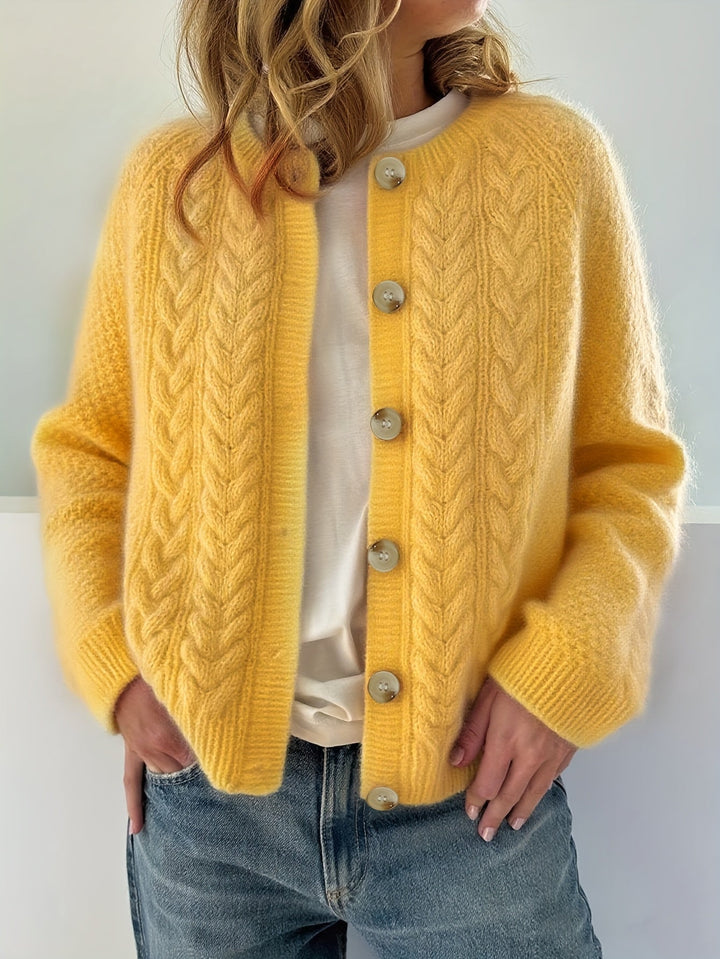 Dwina -  Kabelstrikket Cardigan Med Knapper