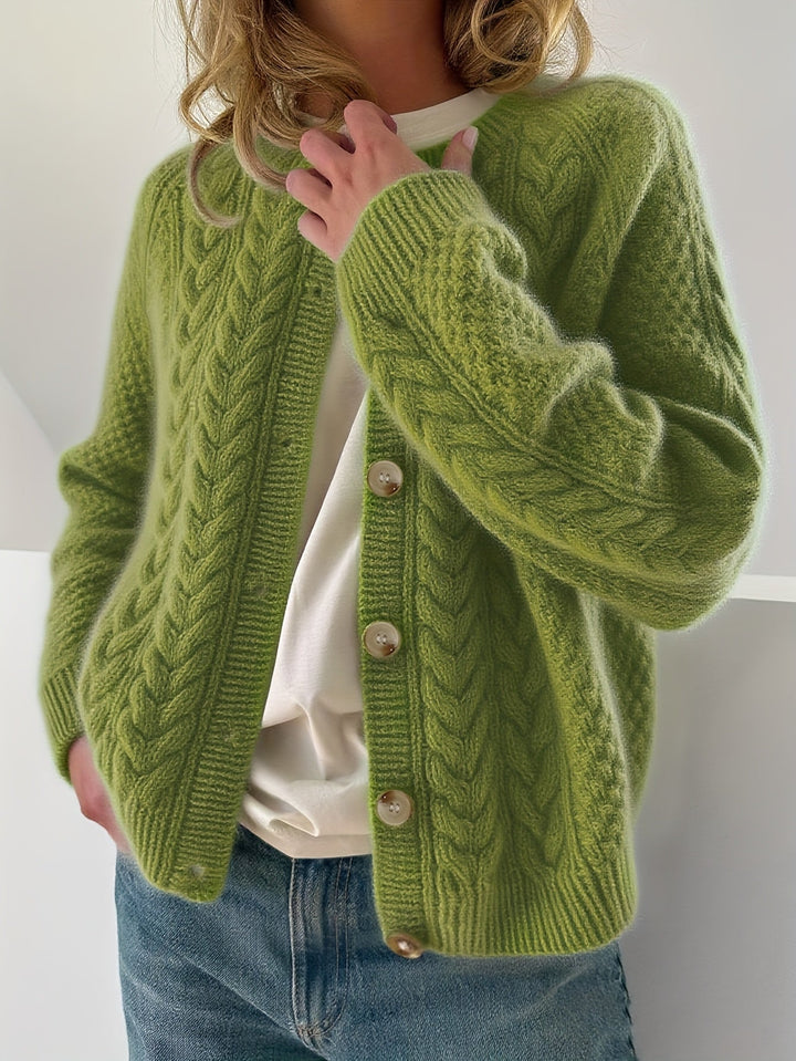 Dwina -  Kabelstrikket Cardigan Med Knapper