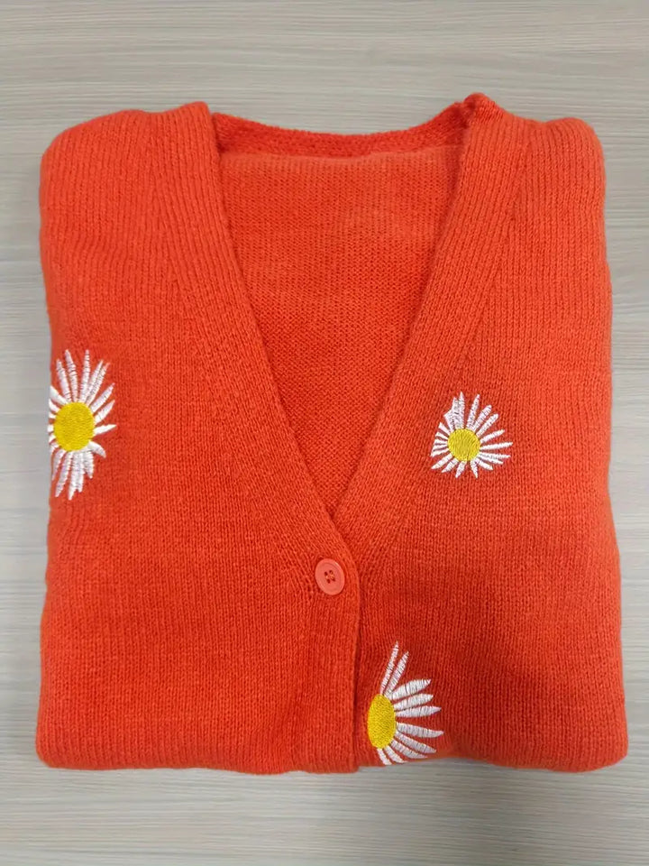 Korina - Elegant Langærmet Cardigan Med Knapper