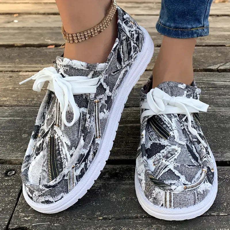 Ulanda - Skridsikker Turnschuh Med Denim Udskriv