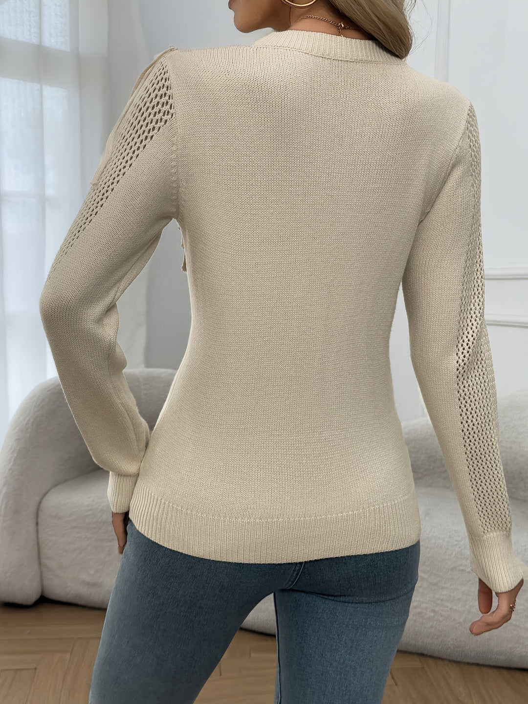 Thindra - Fringed Sweater Med Lange ærmer