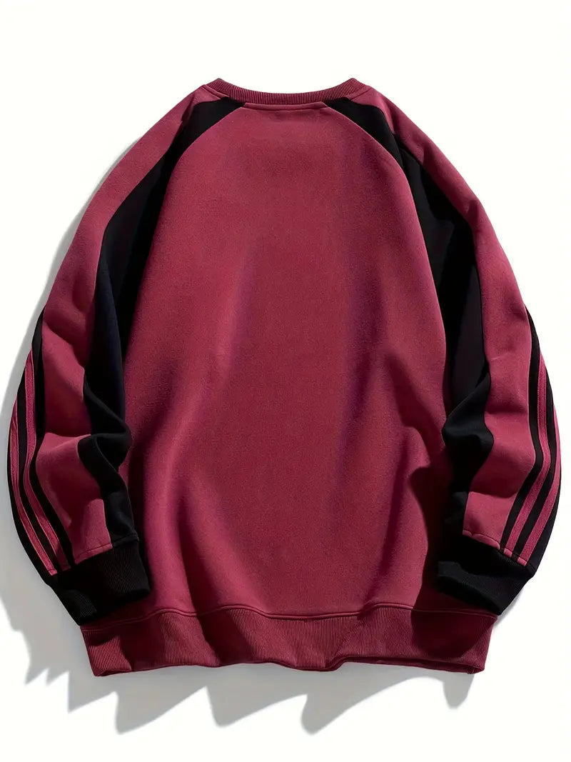Maddox - Sweatshirt Med Stribede ærmer Og Rund Hals