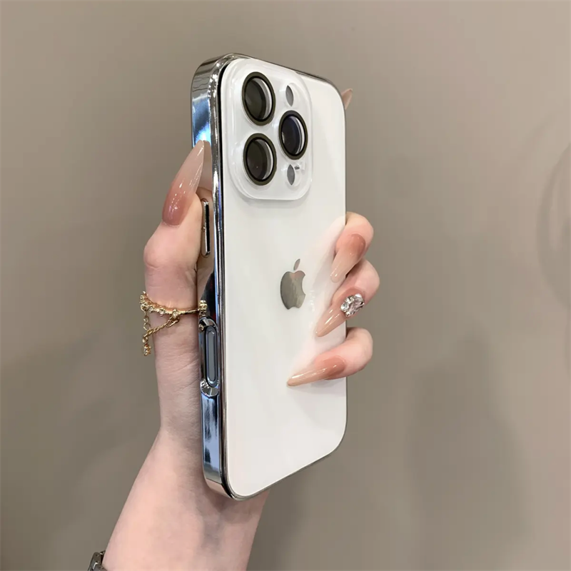 Chromelux – Premium Galvaniseret Glaslinseetui Til iPhone