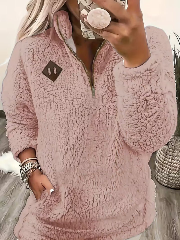 Humera - Elegant Langærmet Jakke Med Lynlås