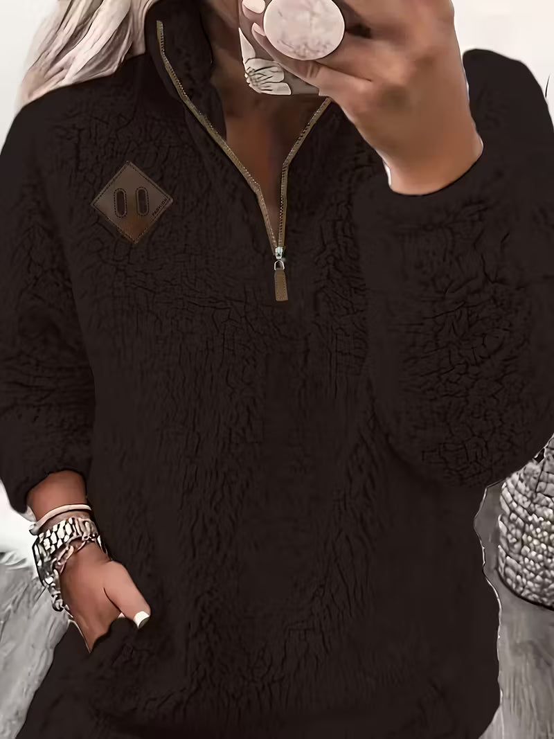 Humera - Elegant Langærmet Jakke Med Lynlås