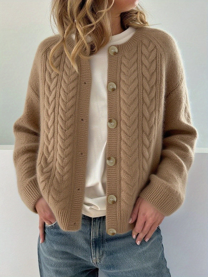Dwina -  Kabelstrikket Cardigan Med Knapper