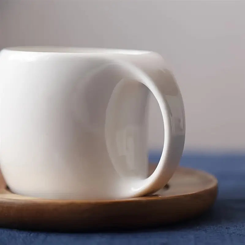 ClayHaven - Keramisk Kaffekrus Med Træ Underlag