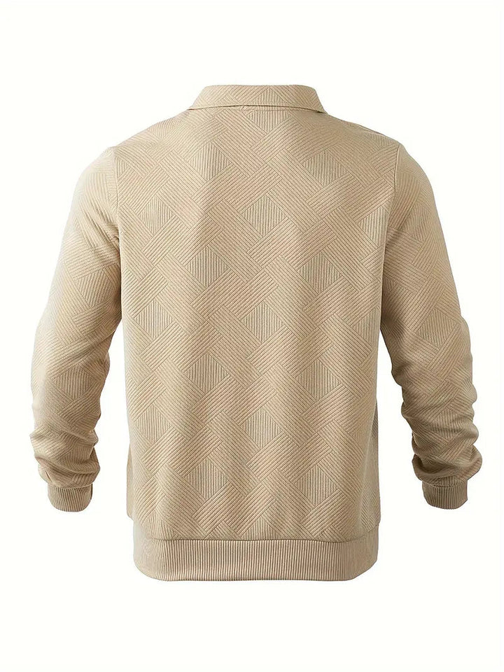 Baldrick - Vintage Sweatshirt med Lynlås og Geometrisk Design