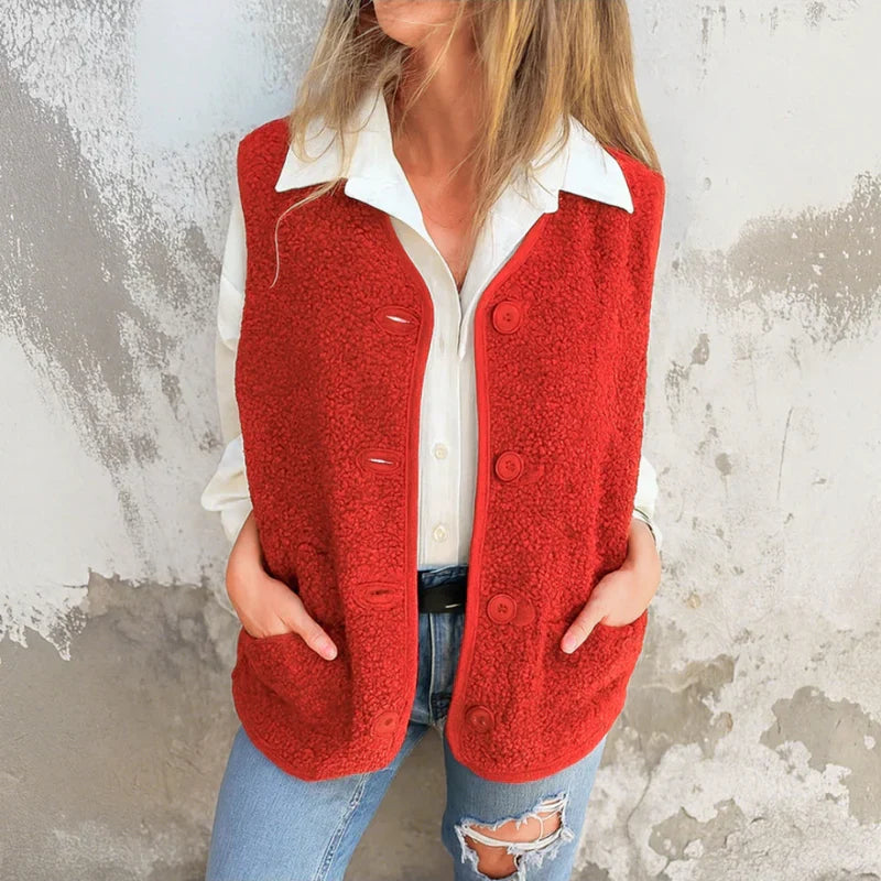 Jacklyn - Teddyvest Med Knapper