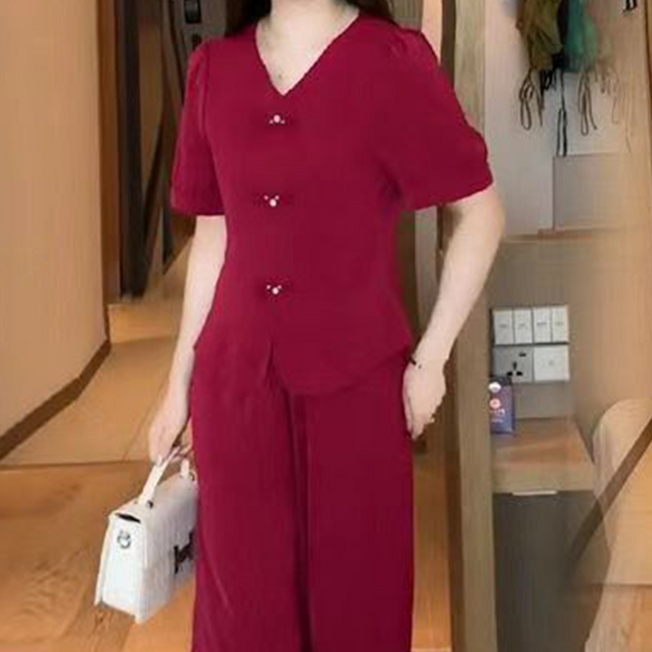 Eseniya - Elegant Kortærmet Todelt sæt