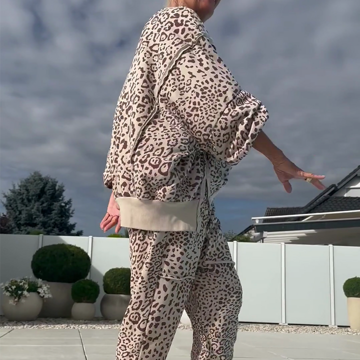 Leenora - To Delt Sæt Med Leopard Print